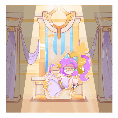 a cartoon of a girl sitting on a throne