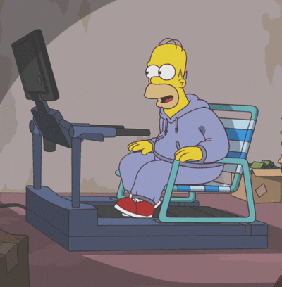 Creepy Guys Who Just Exercise In The Back To Watch Girls. GIF - The Simpsons Treadmill Homer GIFs