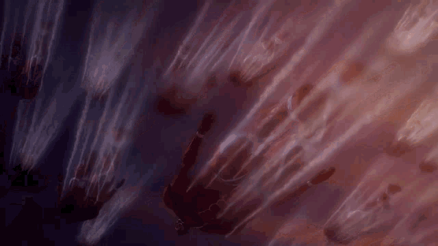 a painting of a person falling through the air with a lot of smoke coming out of them