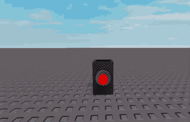 a cartoon character standing next to a red light