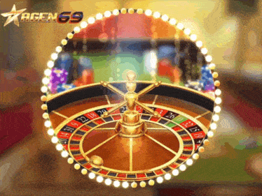 a picture of a roulette wheel with the words agen 69 on the top