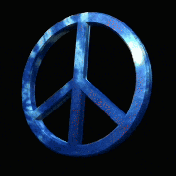 a peace sign with a red heart and the number 13 on it