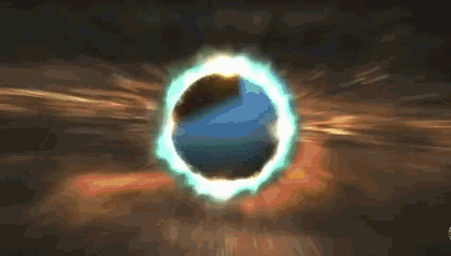 a circle of light with a blue circle in the middle