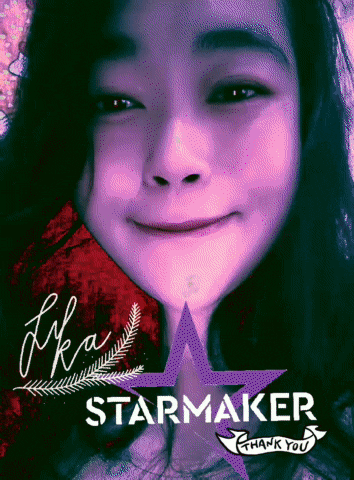 a picture of a girl with a purple star and the words starmaker thank you