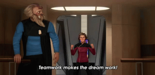 Teamwork Makes The Dream Work Captain Kathryn Janeway GIF - Teamwork Makes The Dream Work Captain Kathryn Janeway Doctor Noum GIFs