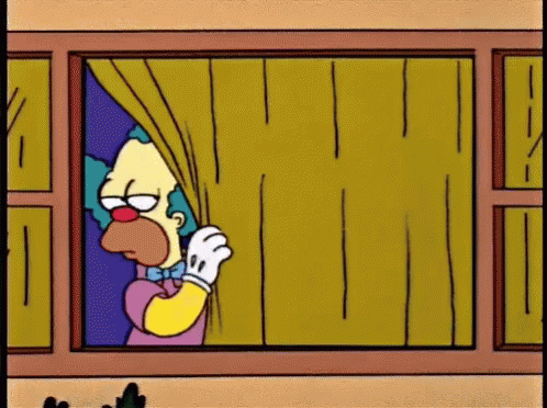 The Simpsons Crusty The Clown GIF - The Simpsons Crusty The Clown Peek GIFs