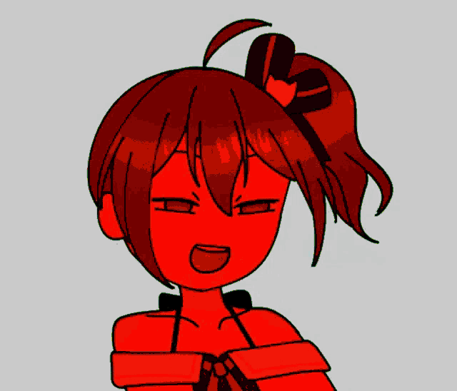 a cartoon drawing of a girl with red hair