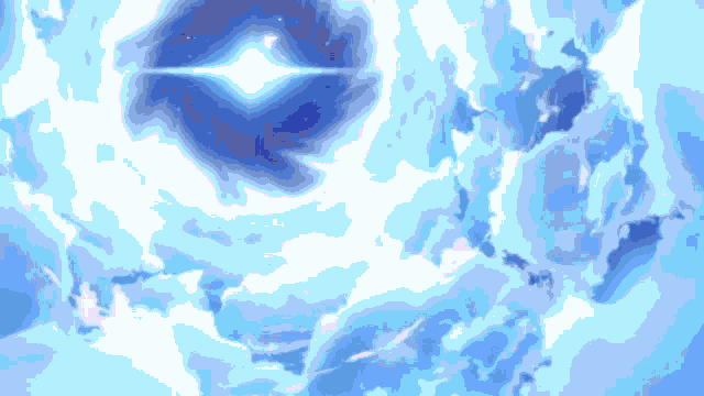 a painting of a cloudy sky with a light shining through it