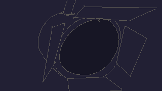 a drawing of a circle with a dark background