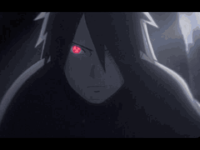 a close up of a person with red eyes