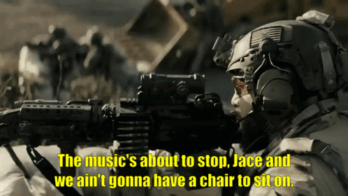 Seal Team The Music'S About To Stop Jace GIF - Seal Team The Music'S About To Stop Jace We Ain'T Gonna Have A Chair To Sit On GIFs