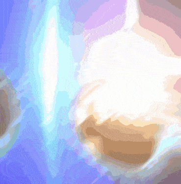 a painting of a blue and purple background with a white circle in the middle