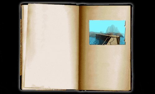 a book is open to a page with a picture in it