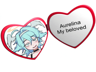 a heart shaped mirror that says aurelina my beloved on it