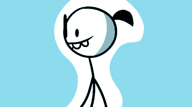 a drawing of a stick figure with a big smile