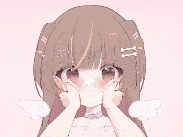 a drawing of a girl with bones in her hair and hearts on her head