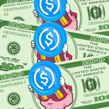 the united states of america 100 dollar bill has a cartoon character holding a coin in front of it