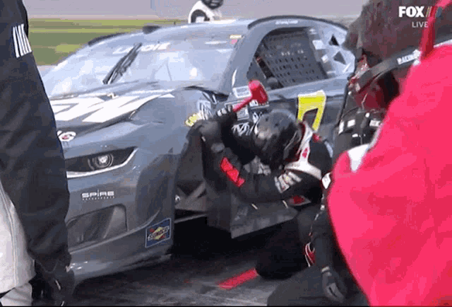 a race car with the number 7 on the front