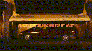 a sign on the side of a model 10 crusher says drop a fifty bag for the mob in the spot