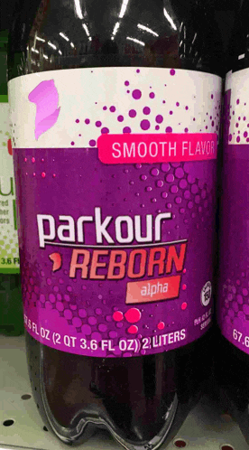 a bottle of parkour reborn alpha smooth flavor
