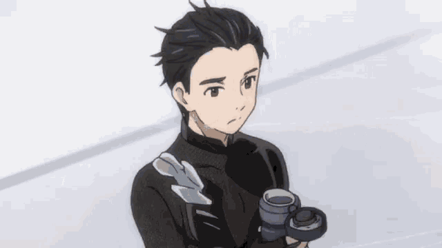 a cartoon of a man drinking from a bottle