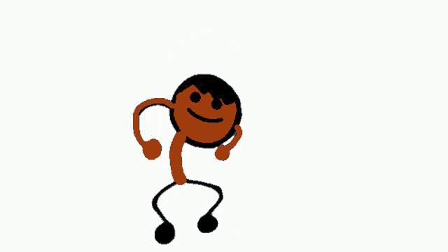 a stick figure with a red shirt and blue pants