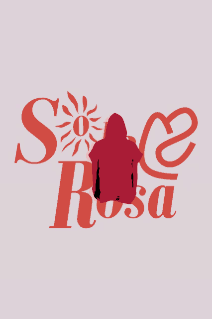 a red hoodie is hanging on a wall in front of a sign that says soce rosa