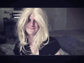 Haha GIF - Connor Franta Wig Blonde GIFs