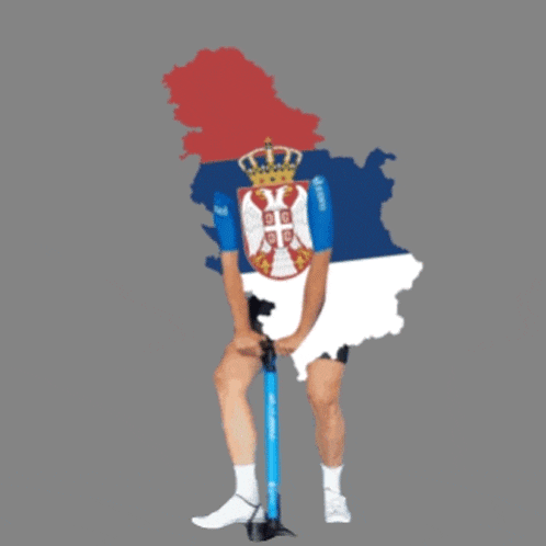 a person standing in front of a map with a crown on it