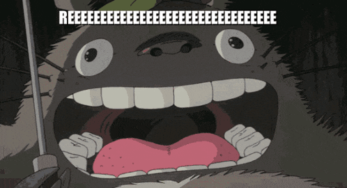 a cartoon drawing of a monster with its mouth wide open and the words reeeeeeeeeeeeee