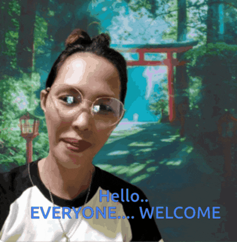 a picture of a woman with the words hello everyone welcome