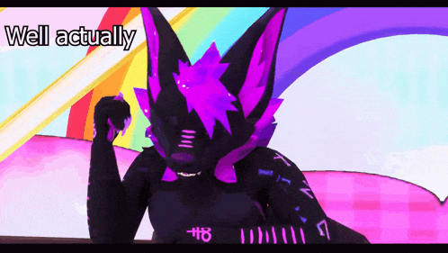 a cartoon drawing of a furry character with the words well actually above him