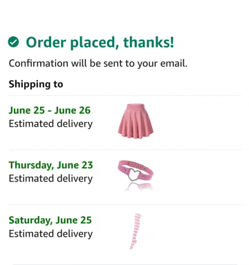a screen shot of a website that says order placed , thanks ! confirmation will be sent to your email .