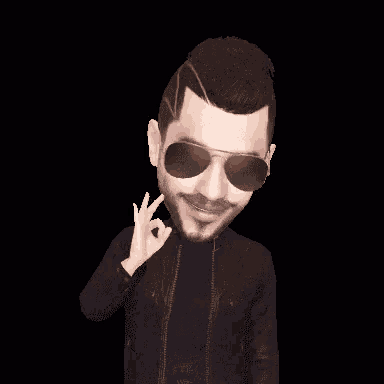 a cartoon of a man wearing sunglasses and a leather jacket giving an ok sign .