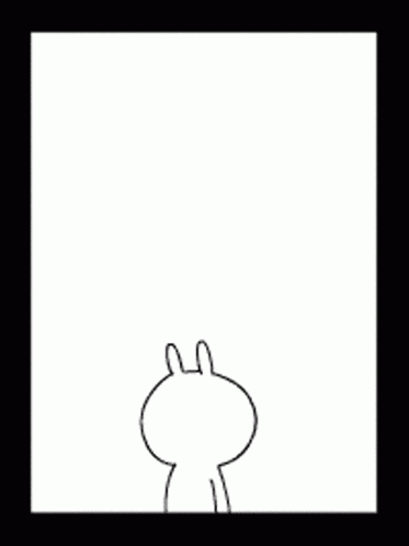 a black and white drawing of a rabbit saying i love you and you ?