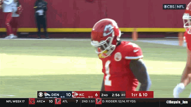 a football game is being broadcast on cbs and nfl