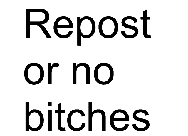 a white background with the words repost or no bitches
