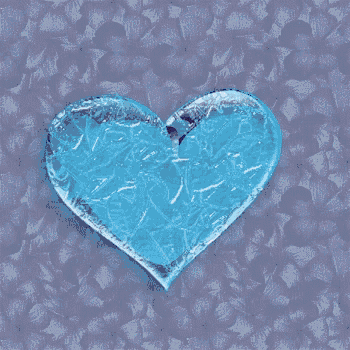 a broken heart with ice coming out of it and an arrow through it