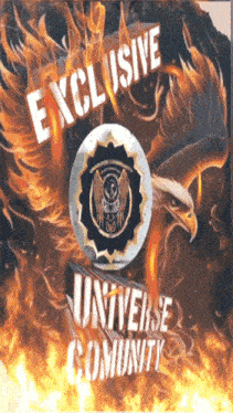 a poster with an eagle and the words exclusive universe community on it