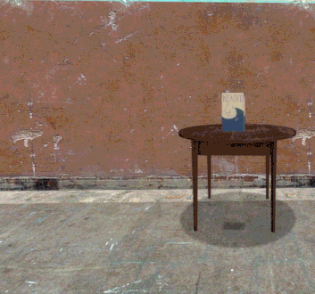 a woman is holding a rocket launcher in front of a table with a book on it that says " apocalypse "