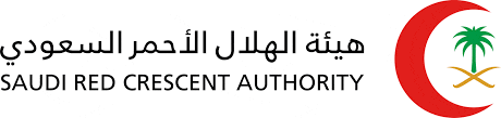 saudi red crescent authority logo with a palm tree in the middle