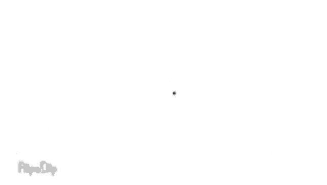 a stick figure is standing in front of a black circle .