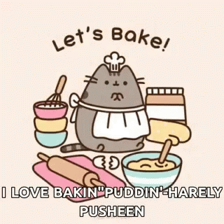 Pusheen Lets Bake GIF - Pusheen Lets Bake I Love Baking GIFs