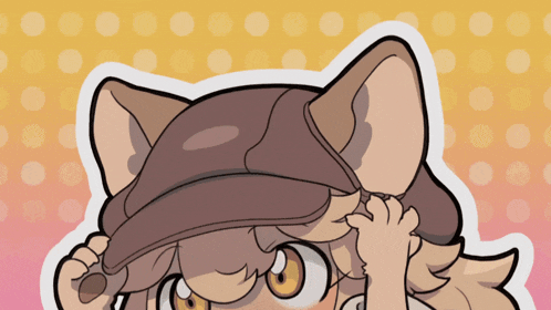 a cartoon of a cat wearing a hat