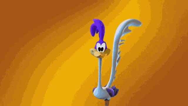 a cartoon character is holding a sign that says meep meep