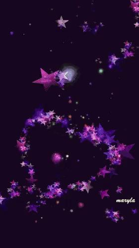 a bunch of green stars on a black background with the name maryla on the bottom