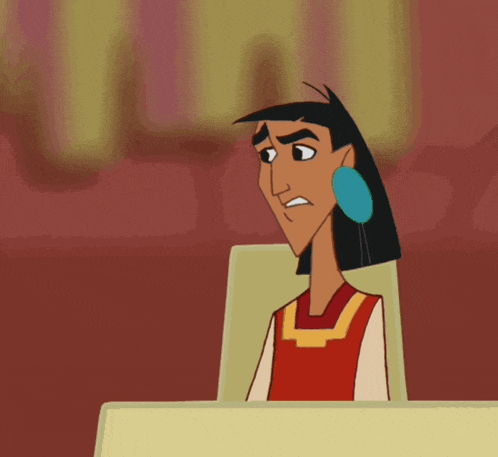 a cartoon of a man with a blue earring on his left ear