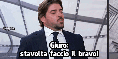 a man in a suit and tie is saying giuro
