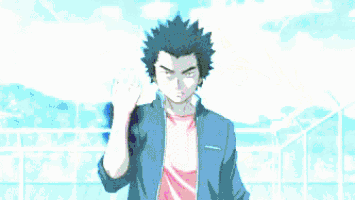 a pixel art of a man with a pink hand