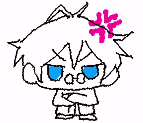 a pixel art drawing of a person with blue eyes and a pink flower in their hair